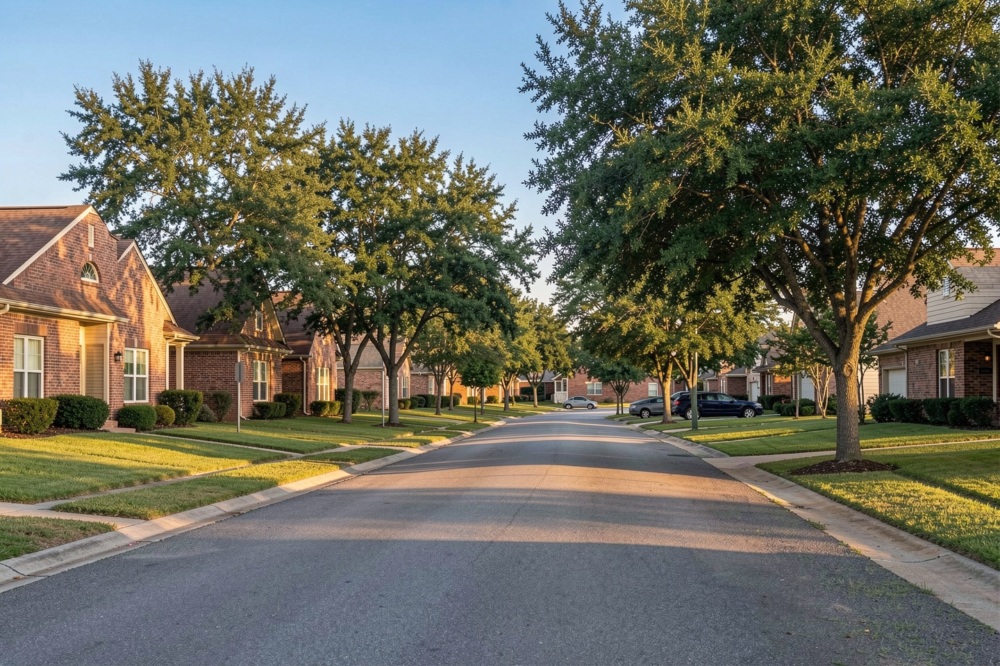 Established North Richland Hills, TX street with 1980s brick homes and mature trees