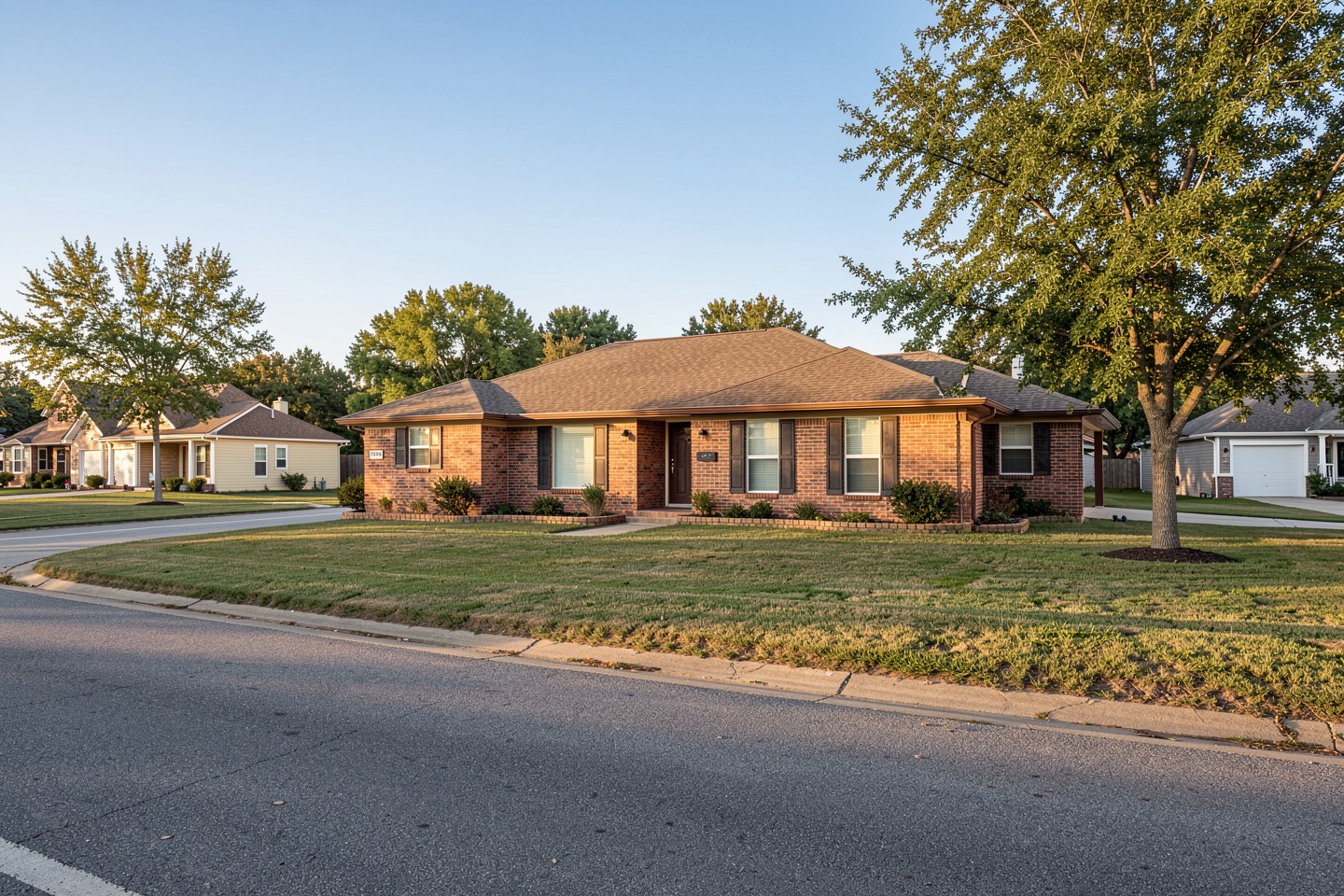 Single-story brick home in a family neighborhood in Saginaw, TX