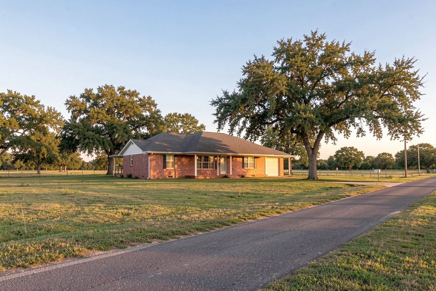 Brick home on a spacious lot in the small town of Ponder, TX