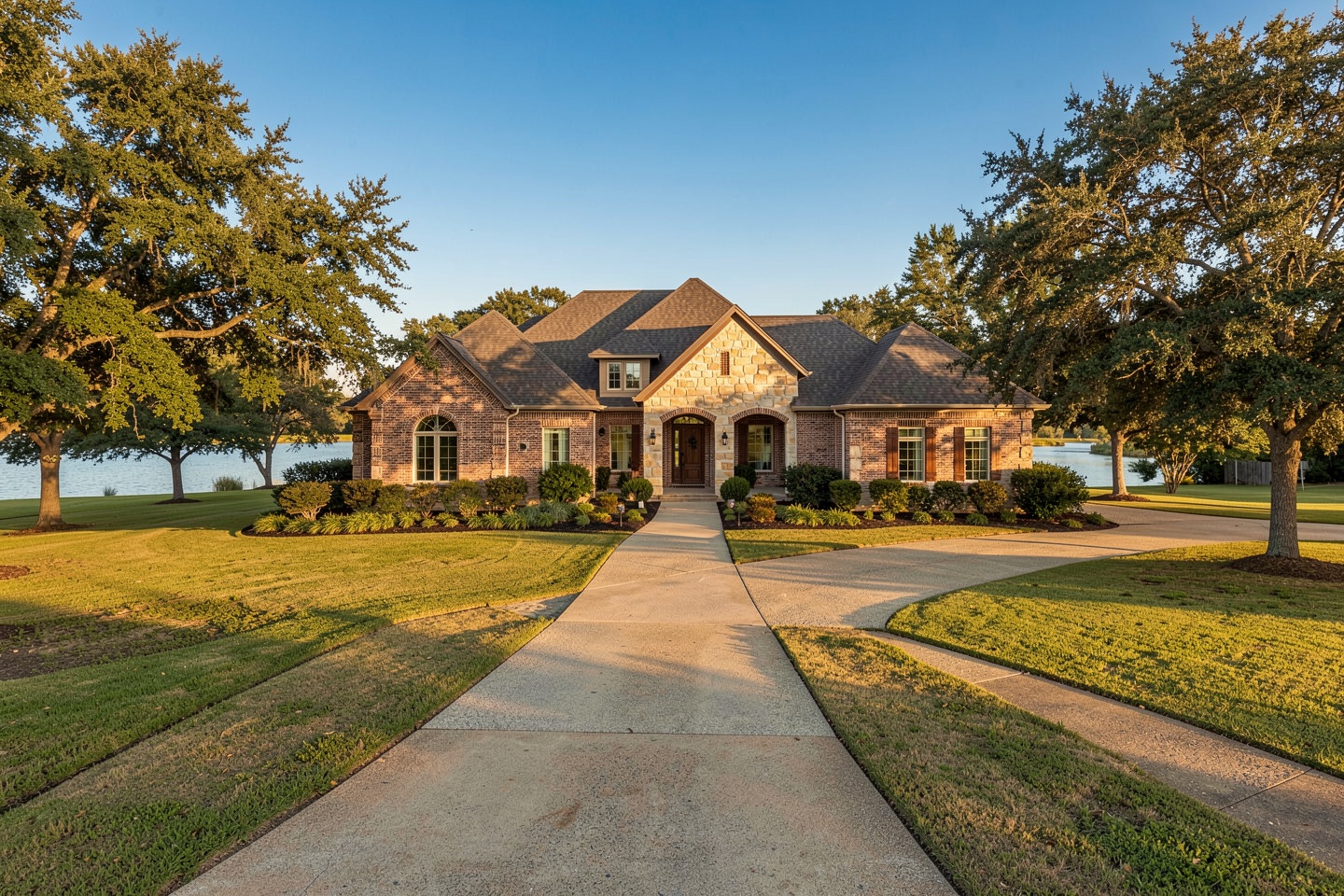 Upscale custom brick and stone home on a large lot in Heath, TX