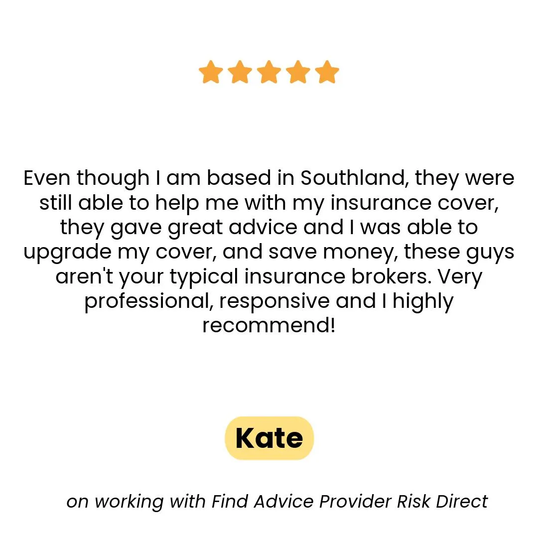 Kate shares their positive experience with Risk Direct. 'Testimonial content.