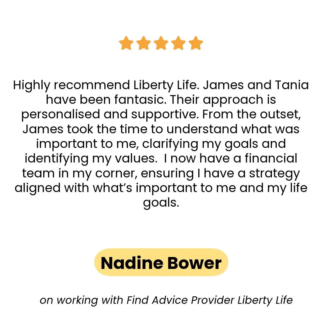 Nadine Bower shares their positive experience with Liberty Life. 'Testimonial content.
