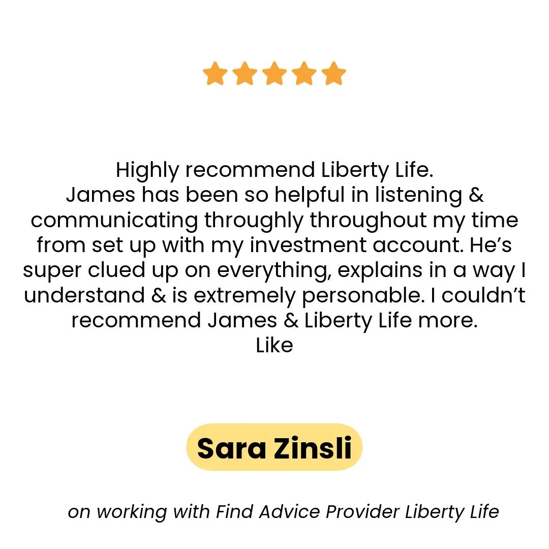 Sara Zinsli shares their positive experience with Liberty Life. 'Testimonial content.