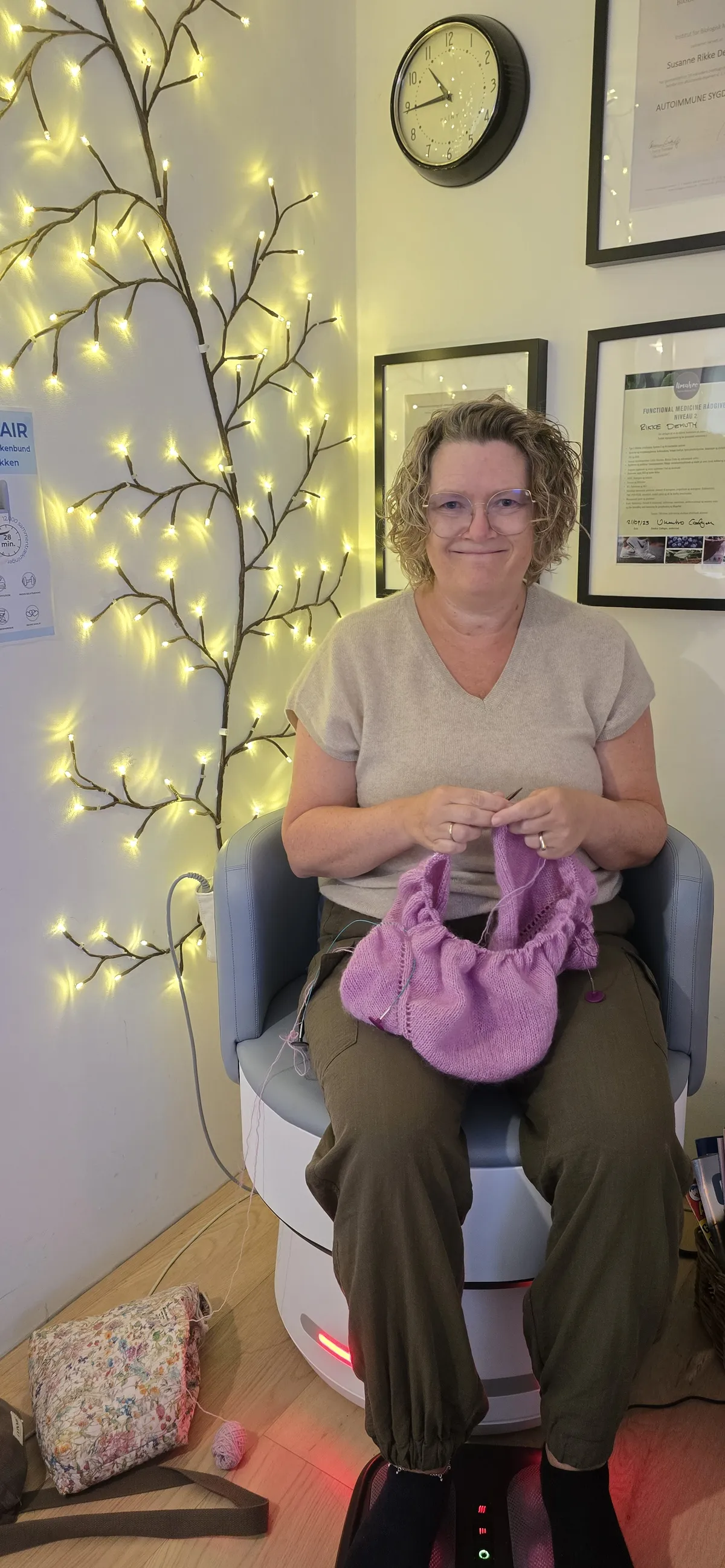 Klient på pelvic chair