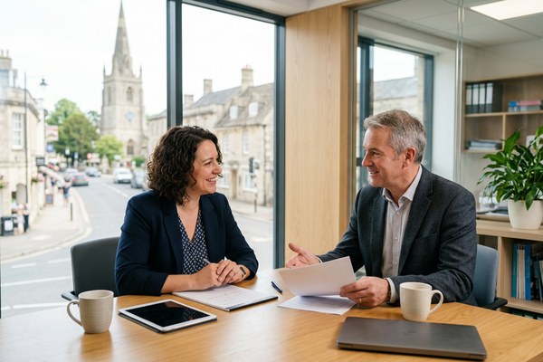 Calne business owner meeting outsourced HR consultant before hiring staff