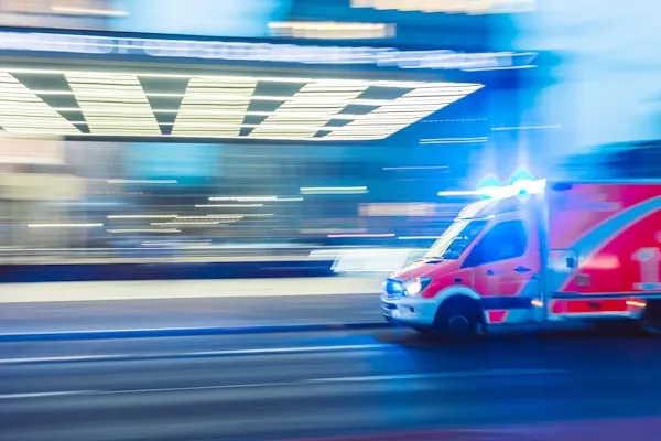 Ambulance responding to an emergency