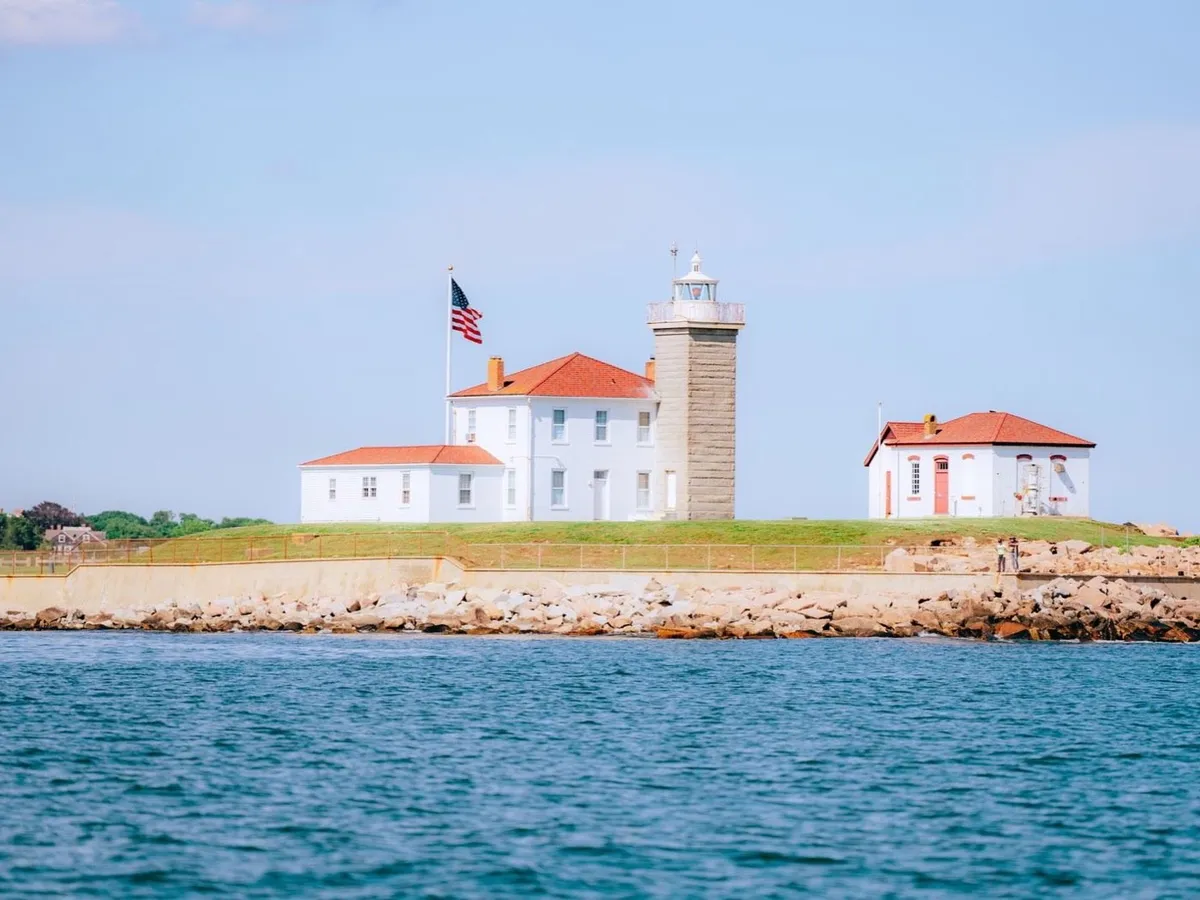 Watch Hill Lighthouse on the Rhode Island coast