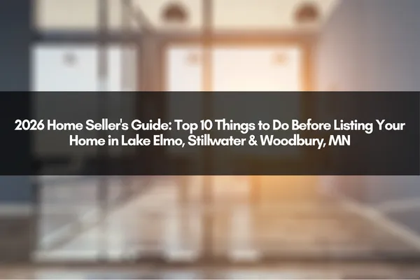 2026 Home Seller's Guide: Top 10 Things to Do Before Listing Your Home in Lake Elmo, Stillwater & Woodbury, MN