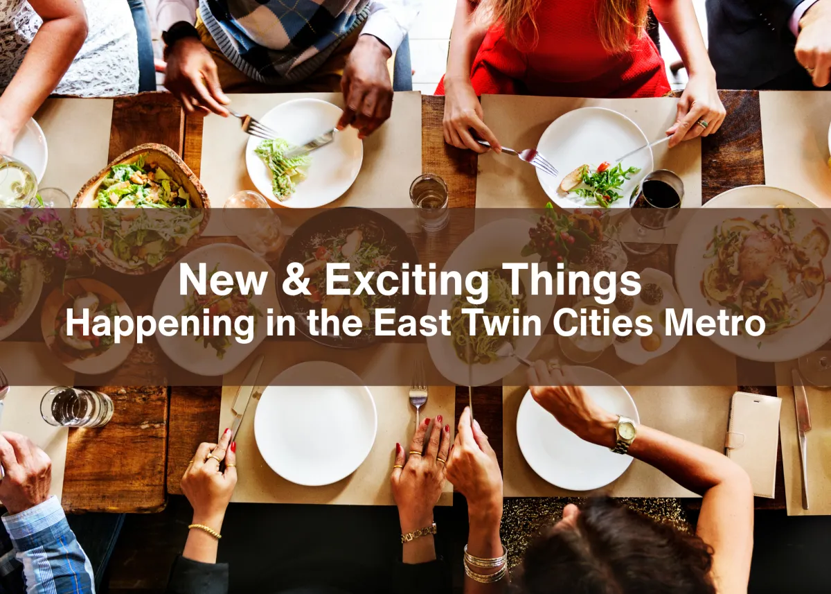 bird's eye view of a dinner table with plates & food, with the blog title going across the middle.