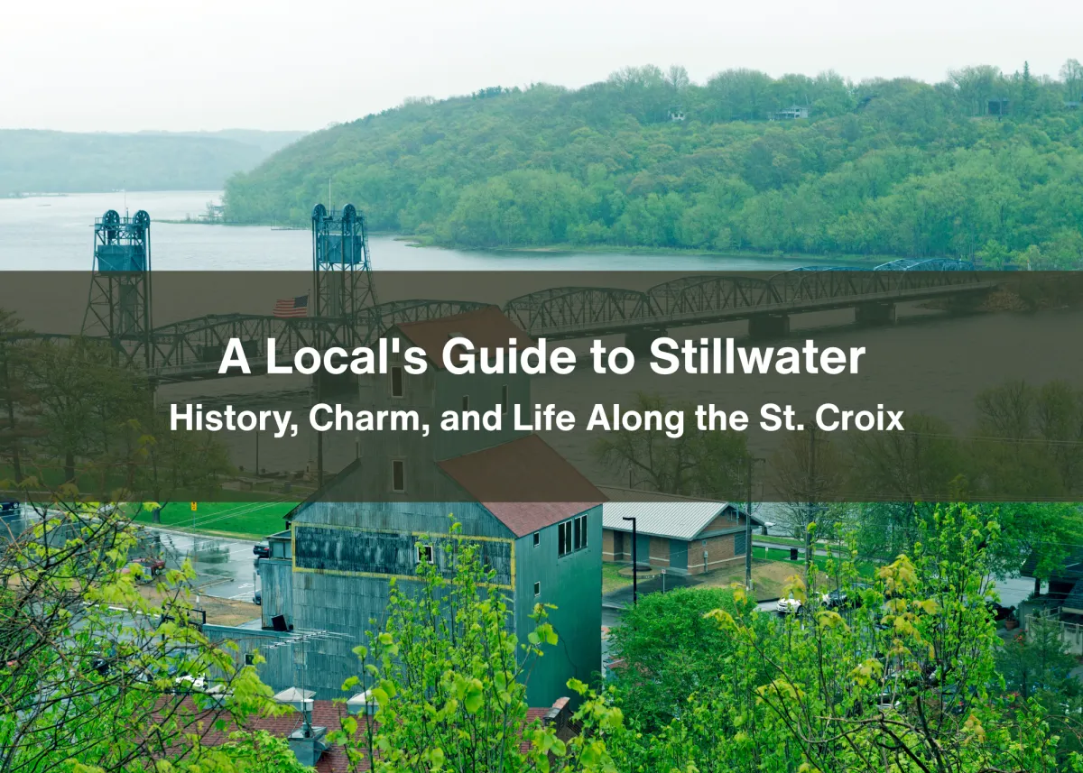 image of downtown Stillwater and river with the blog title going across the middle