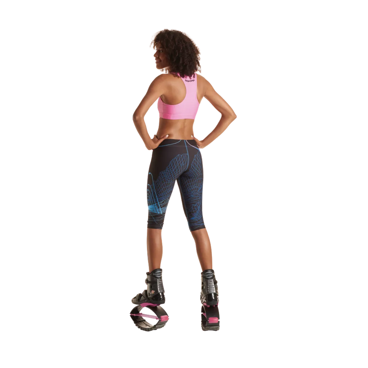 Girl wearing Kangoo (rebound) shoes for Rebound Fitness class