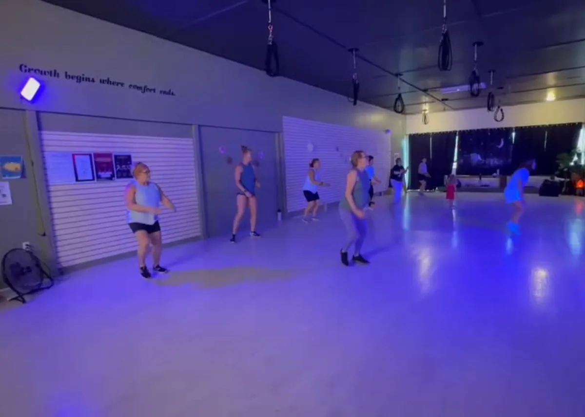Dance fitness class in session