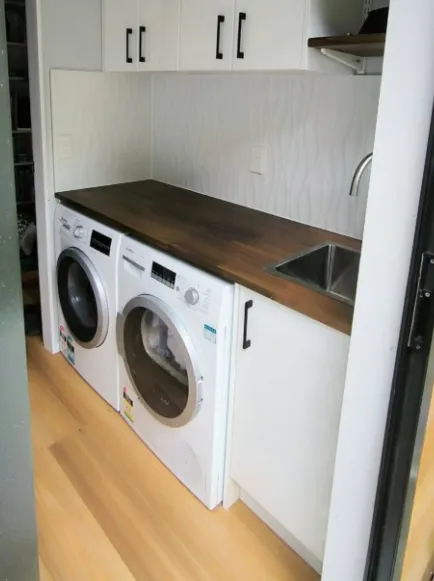 Upgraded laundry with new cabinetry and bench in Wellington