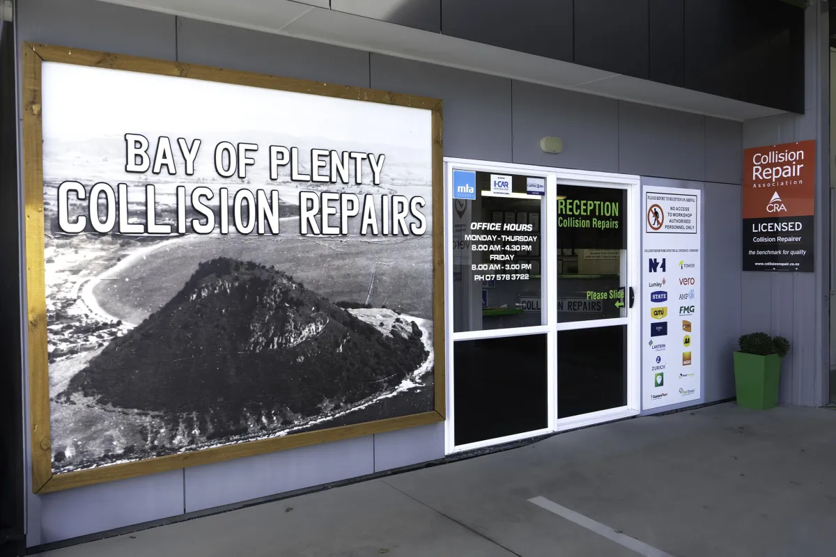Bay f Plenty Collision Repairs main entrance
