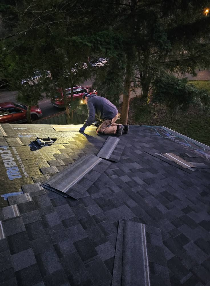 a roof with a few shingles