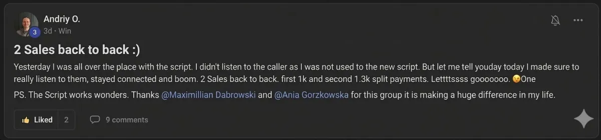 Andriy testimonial screenshot