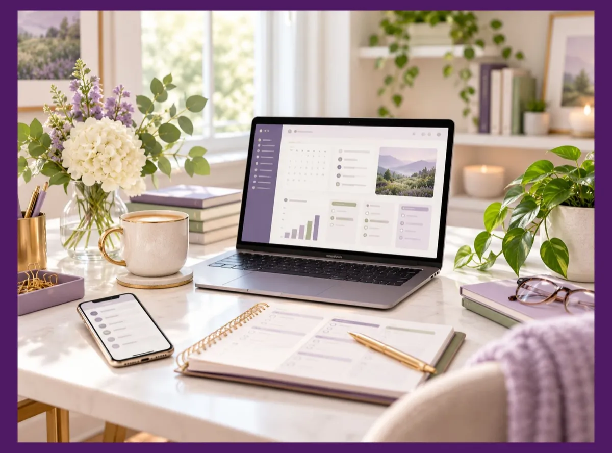 Small business software, AI productivity tools and organized digital workflows