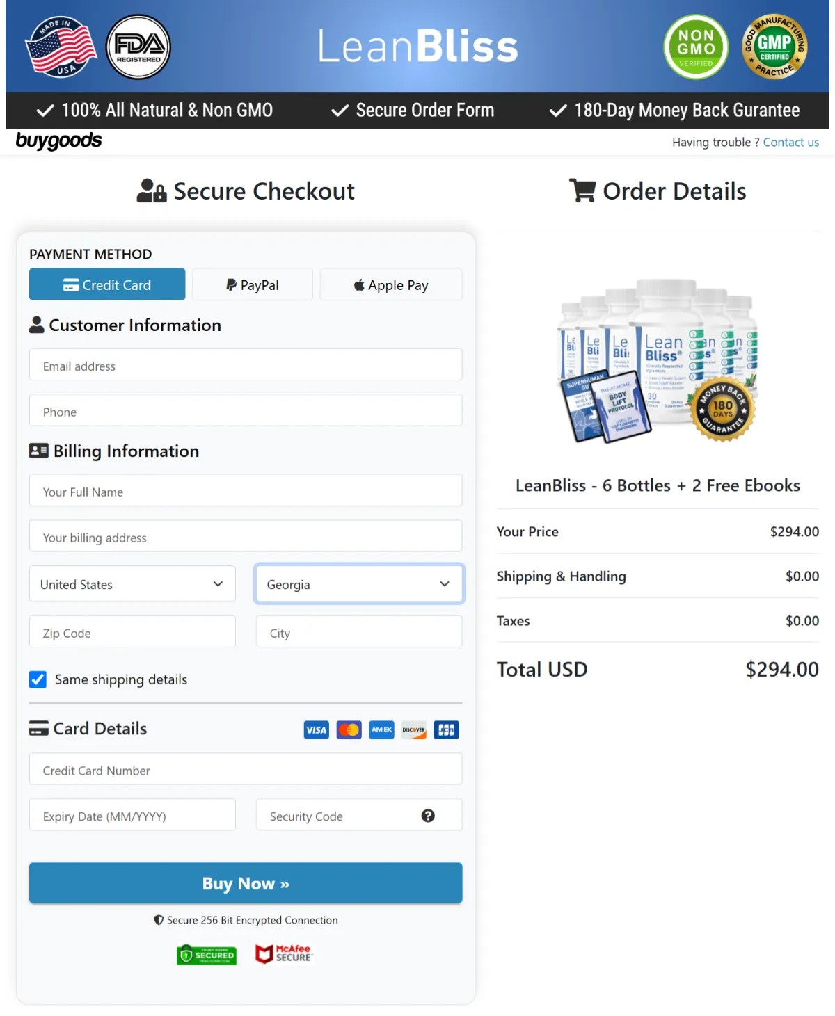 LeanBliss official webite