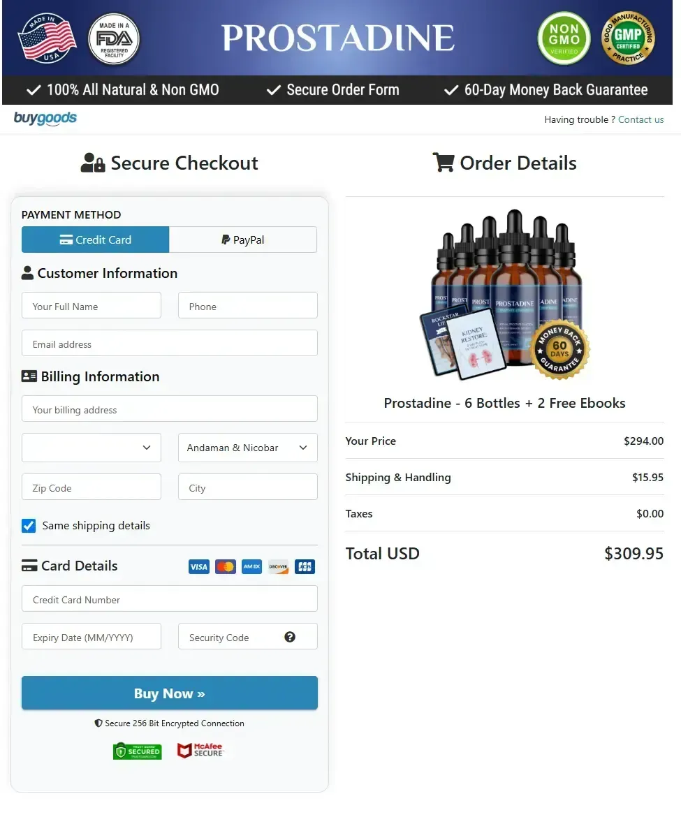 Prostadine official webite