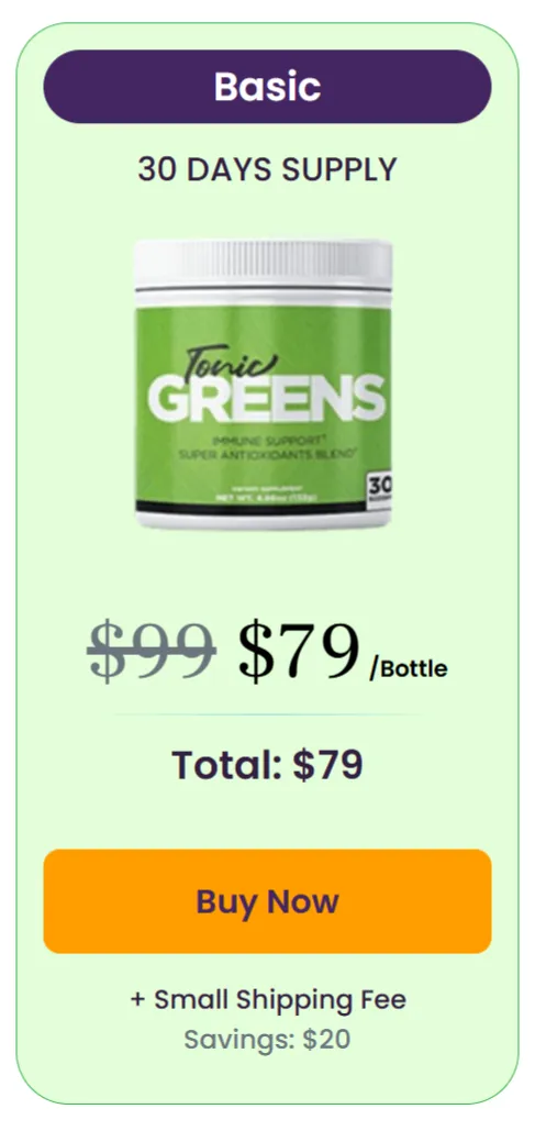Tonic Greens price