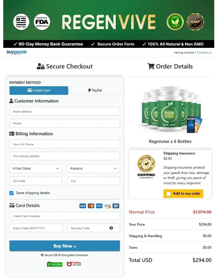 RegenVive official webite