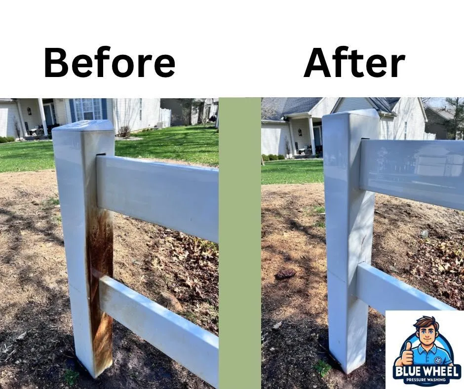 Kalamazoo Residential and Commercial Pressure Washing Blue Wheel Pressure Washing Fence Cleaning