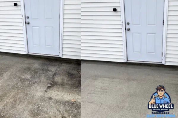 Kalamazoo Residential and Commercial Pressure Washing Concrete Cleaning Blue Wheel Pressure Washing
