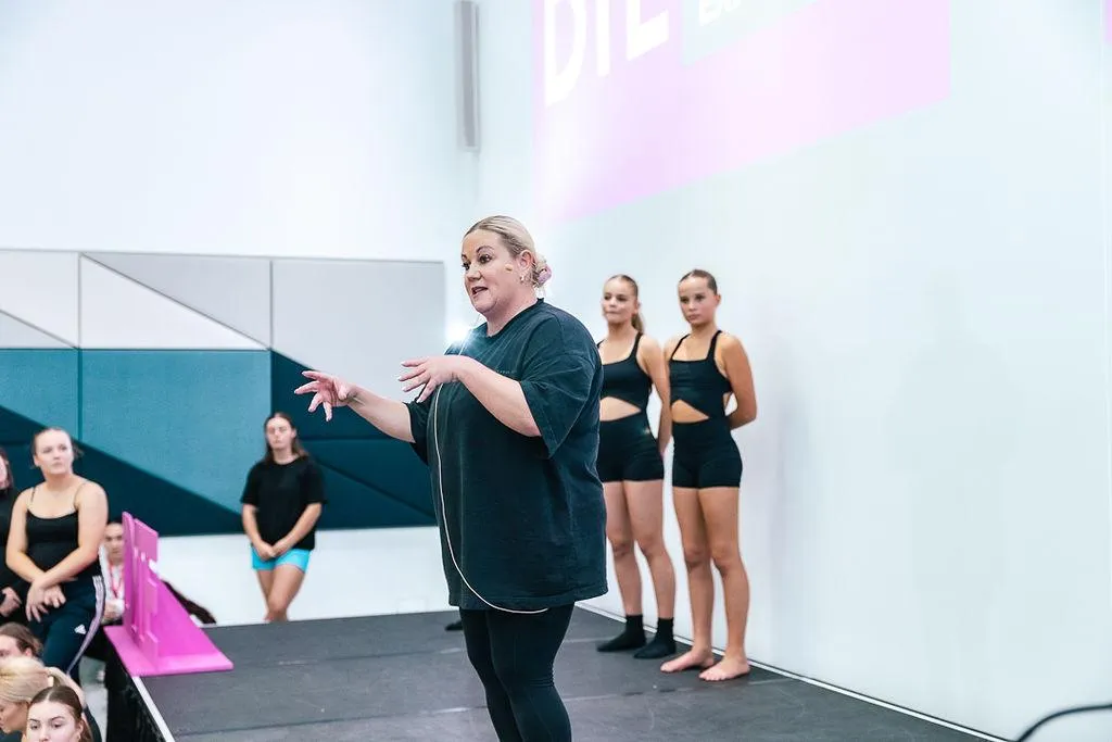 Shannon Atkins teaching  movement class at Dance Teacher Expo