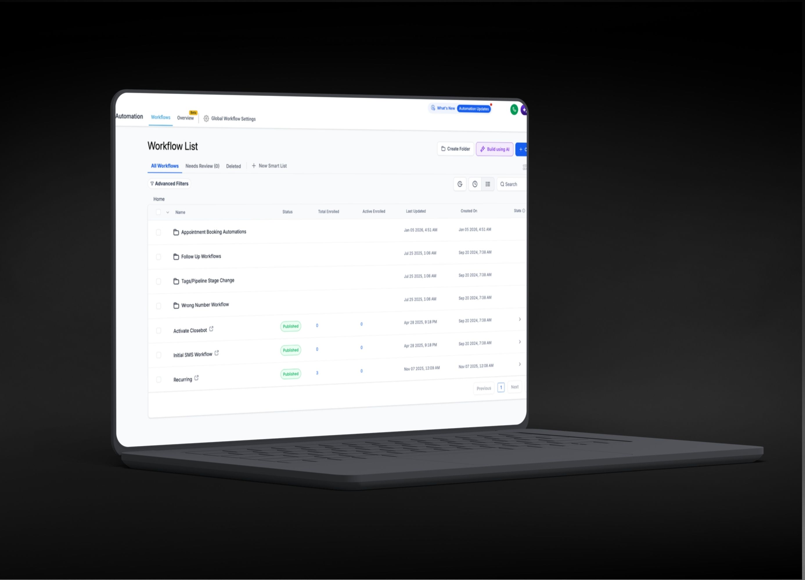 CRM build screenshot with custom pipeline and automation