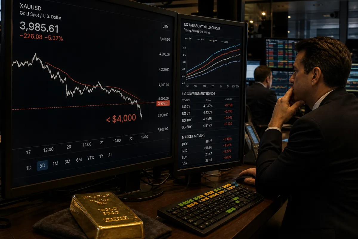 Precio oro cae bajo 4.000 $: 5 claves del 17 julio 2026