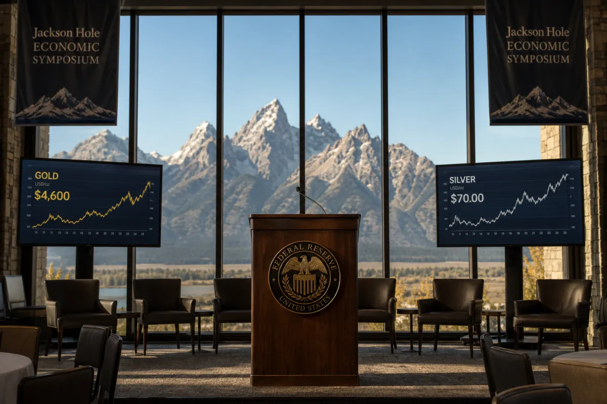 Plata supera $70 y oro roza $4.600: claves Jackson Hole 2026