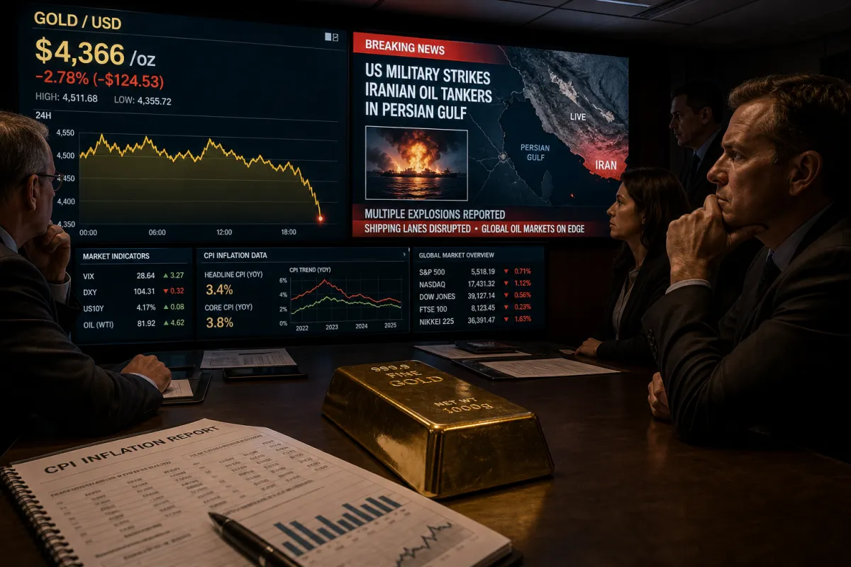 Precio oro hoy: cae a 4.366 $ tras ataques en Oriente Medio