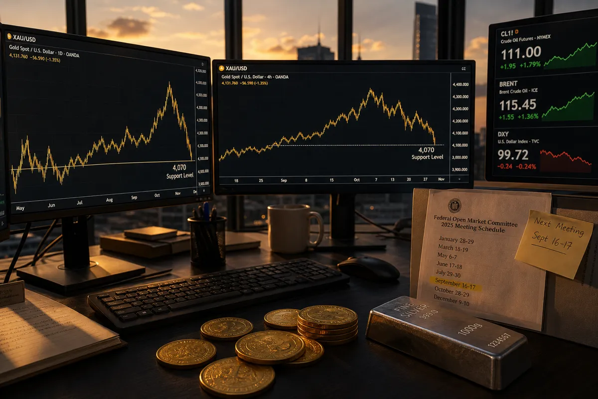 Precio oro cede a 4.070 $: 5 claves del mercado 22 oct 2026