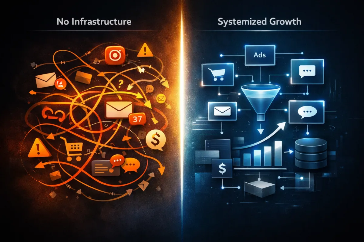 no infrastructure vs systemized growth