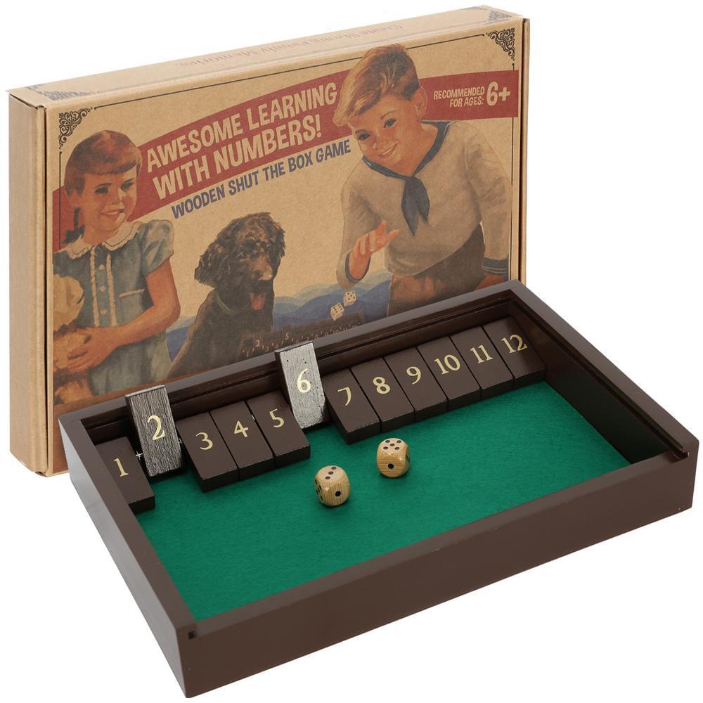 aGreatLife Wooden Shut the box awesome learning with numbers for kids recommended for kids 6 years old and above