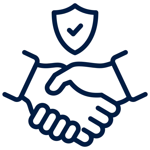 Handshake icon – trusted car rental company with excellent customer service
