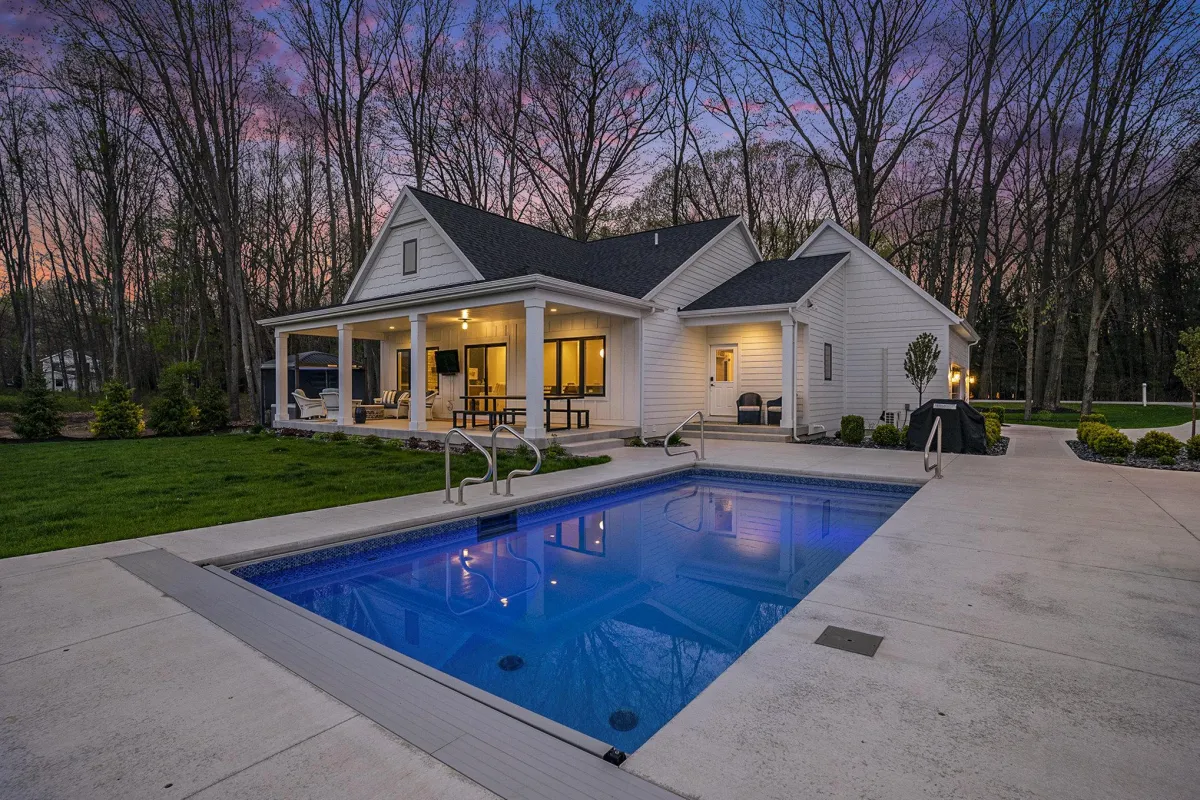 Luxury vacation rental in Saugatuck MI with private pool and hot tub