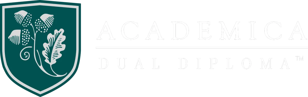Logo du programme Academica Dual Diploma en version vert et blanc