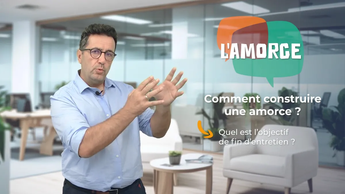 Extrait d'une vidéo pédagogique réalisée pour Aequalia Consultant expliquant comment construire une amorce commerciale