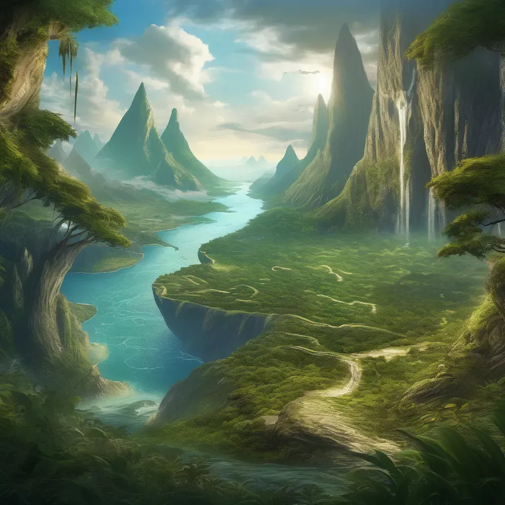 „A Nyugalom Öble Ykarus világában – békés, termékeny táj kék folyókkal, vízesésekkel és dús növényzettel, ahol sok különböző faj és civilizáció fejlődik.”