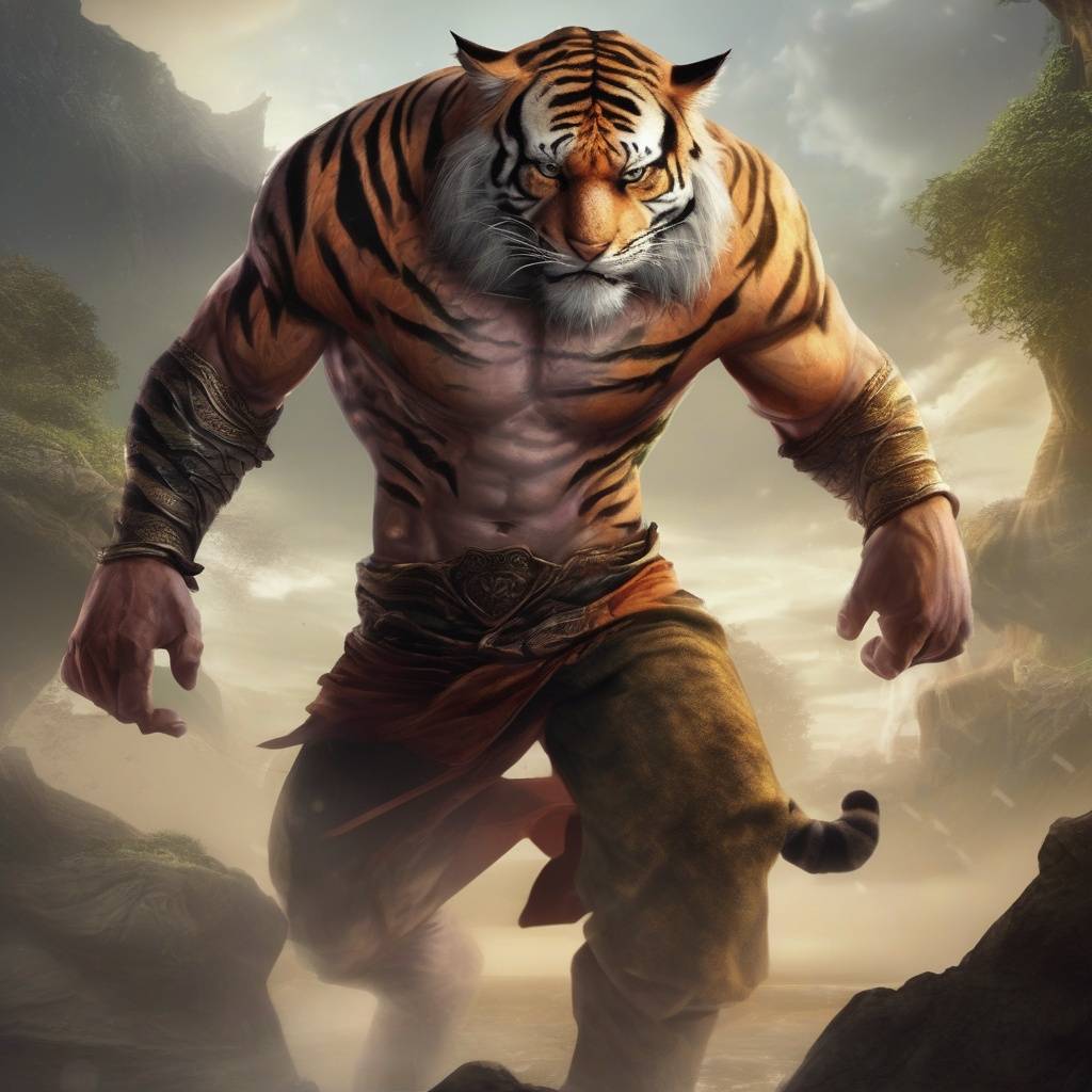 „Tigris-ember az Ykarus világában – izmos, magányos vadász alakváltó, Kalderas dzsungelében és az Ismeretlen Földek mocsaraiban előforduló ritka és veszélyes faj.”