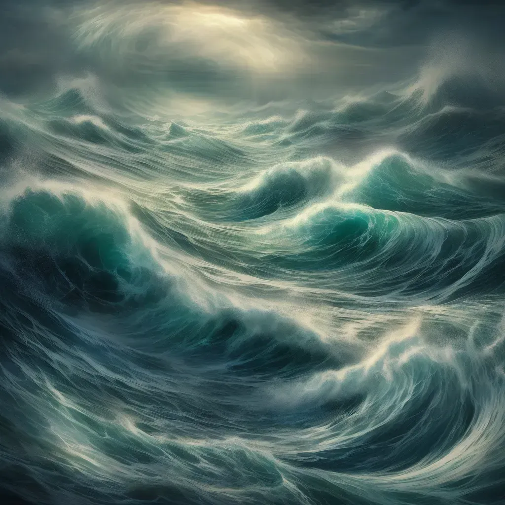 „A Szerpentek Tengere Ykarus világában az Élet Földjét és az Élet Kútját elválasztó viharos víztömeg. A háborgó hullámok és örvények a mélyben rejtőző óriási tengeri sárkánykígyók jelenlétét sejtetik.”