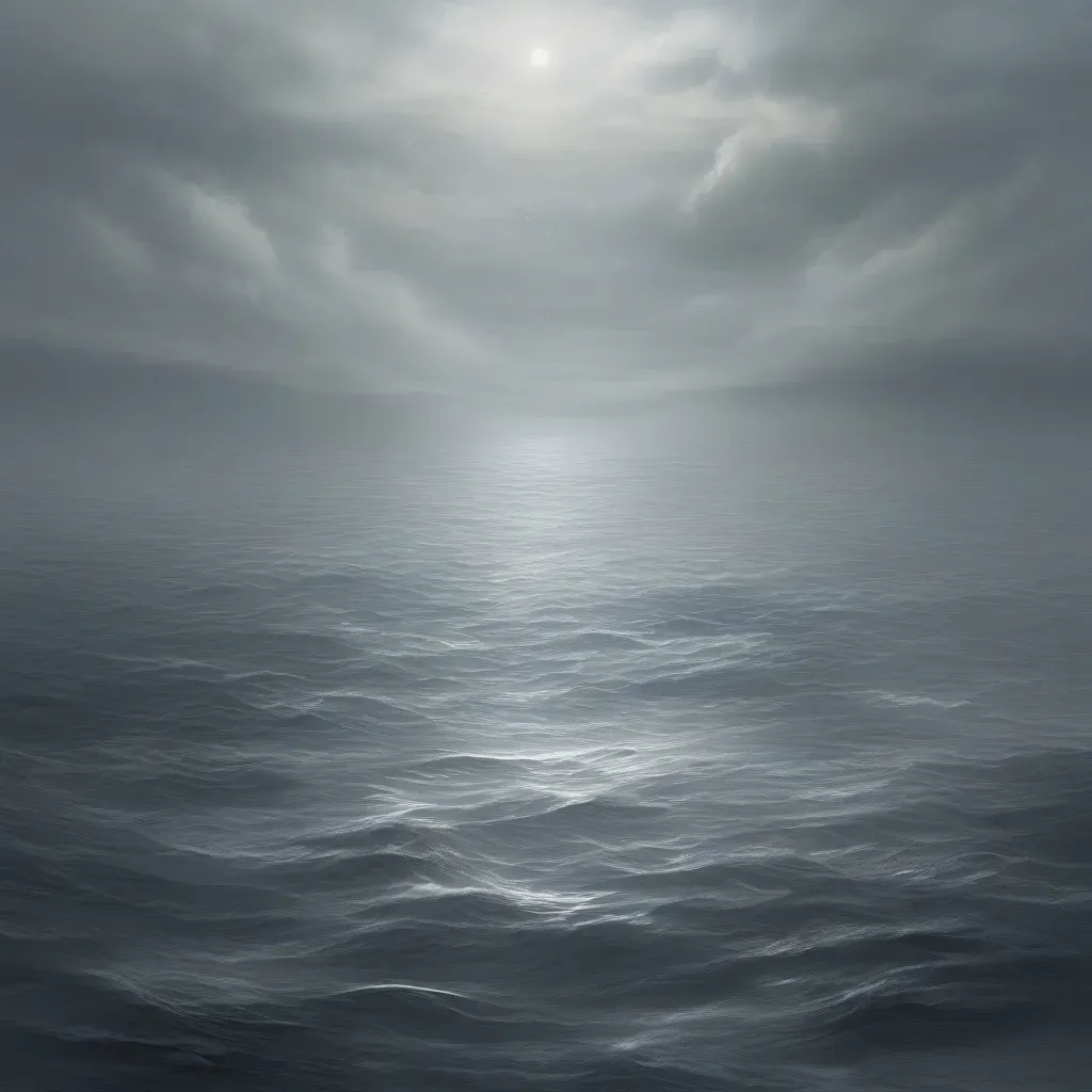 „A Szürke Tenger Ykarus világában a Hamuföldeket és az Élet Kútját elválasztó, szennyezett és szinte teljesen élettelen víztömeg. A komor égbolt és a mozdulatlan hullámok a háború utáni pusztulás csendjét őrzik.”