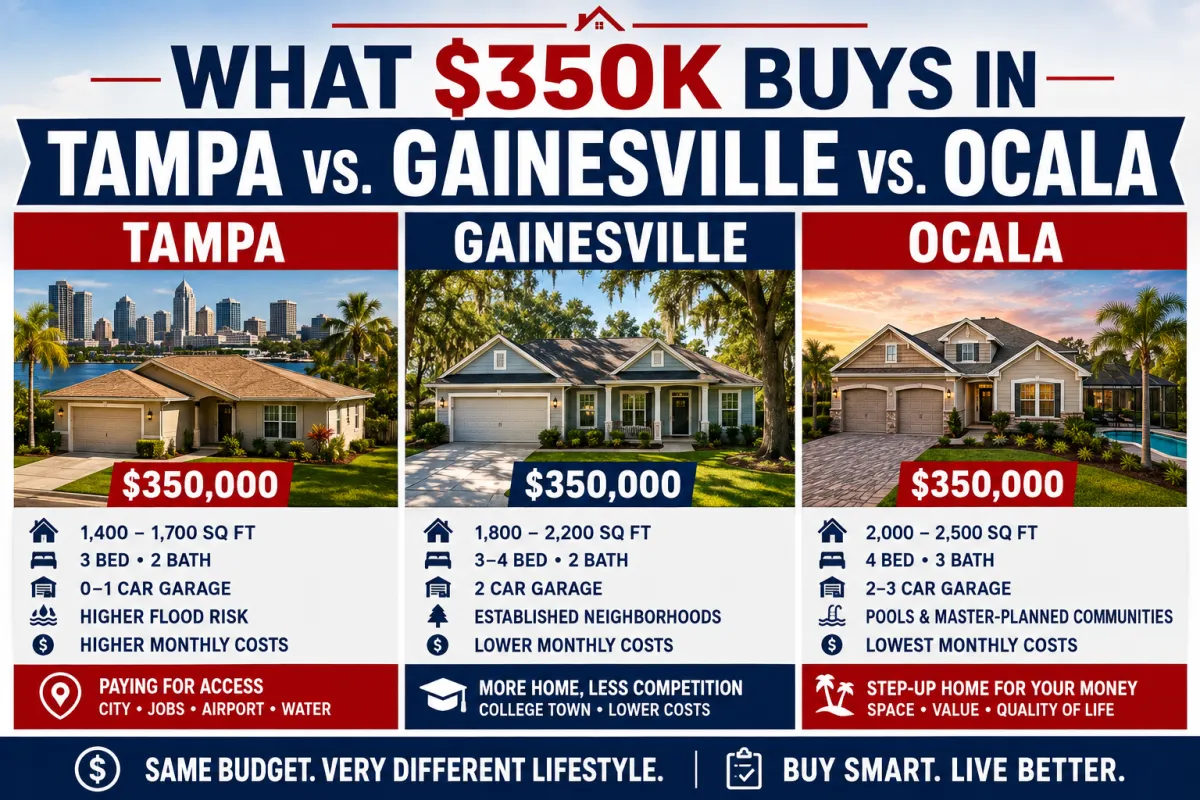 What $350K Buys in Tampa vs. Gainesville vs. Ocala