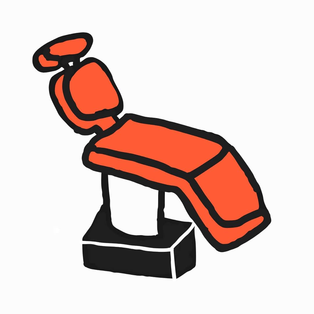 Illustration of an empty dental chair symbolizing clinics struggling to attract enough new patients despite good service quality.