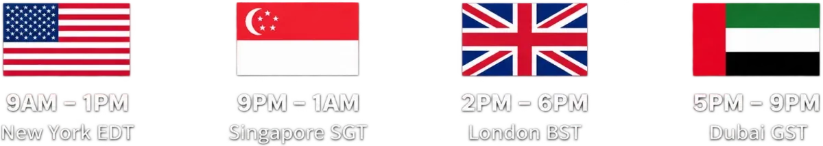 Event Date and Time: Oct 24, 2026. 9AM – 1PM New York EDT, 6AM – 10AM Los Angeles PDT, 9PM – 1AM Singapore SGT, 2PM – 6PM London BST, 5PM – 9PM Dubai GST