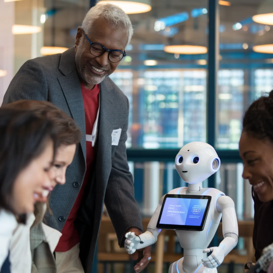 alt="Business team collaborating on AI-powered follow-up strategies"