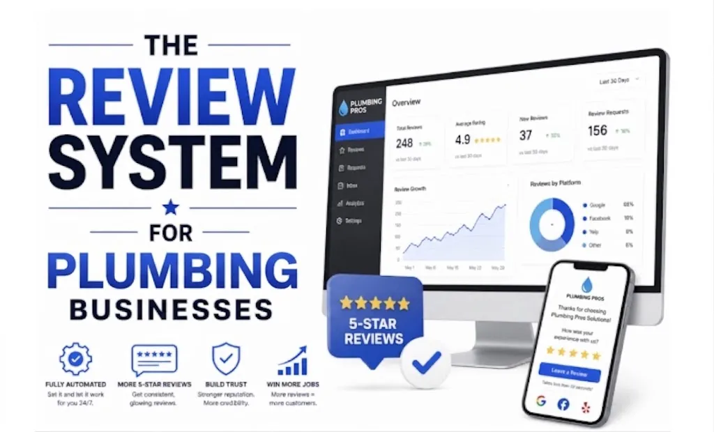 The Plumber Review System dashboard and box