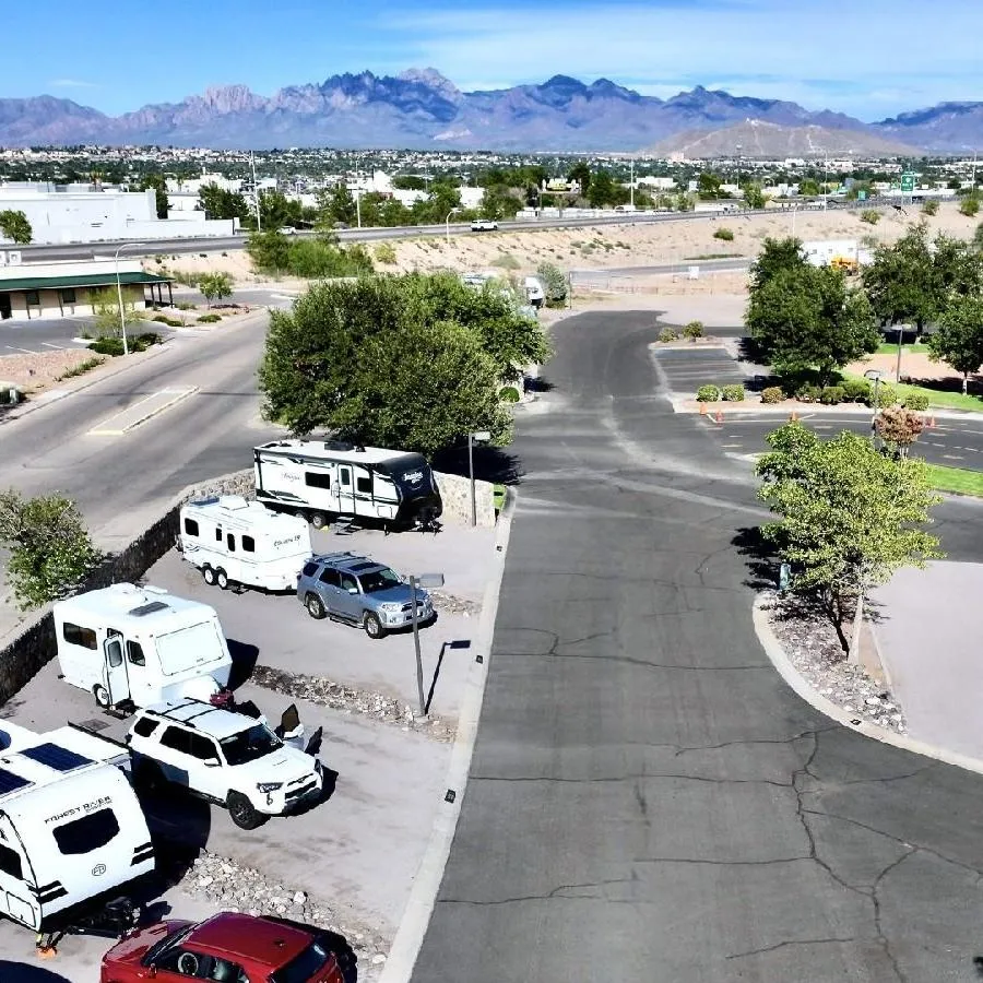 Aerial view of hacienda rv resort in las cruces new mexico