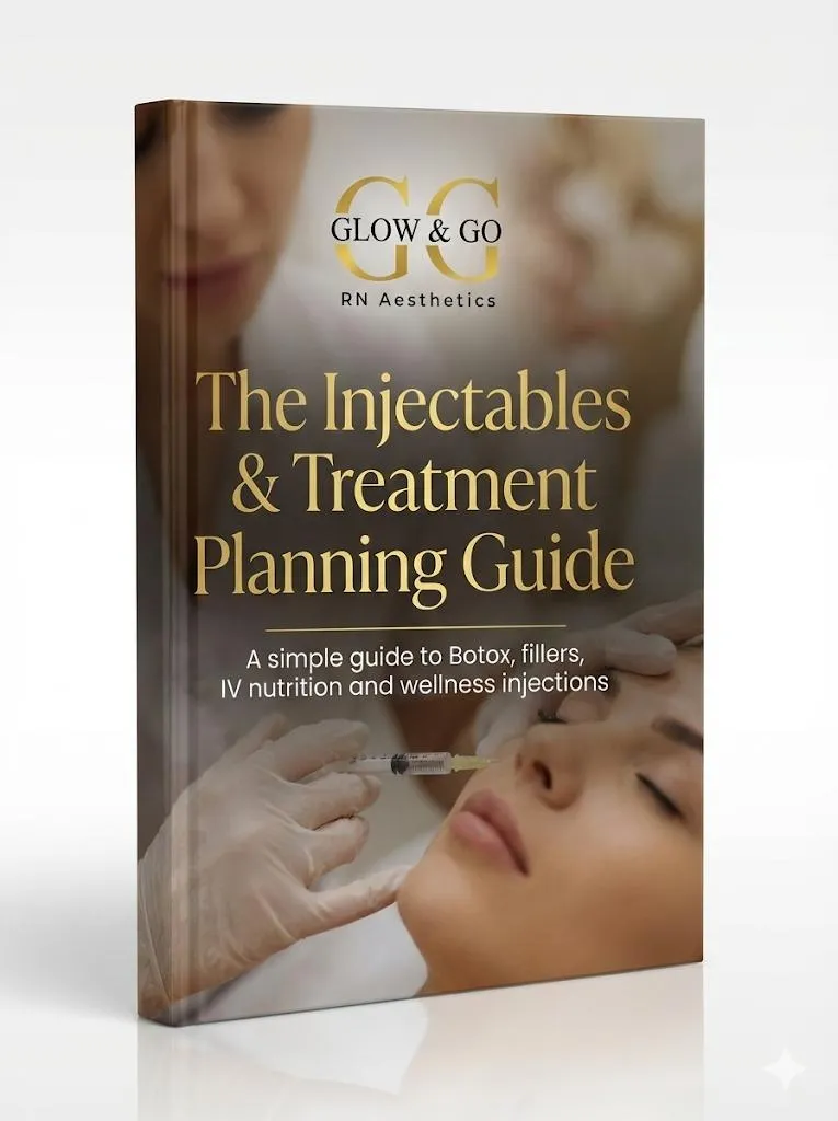 A flat lay of a gold-embossed treatment guide booklet, a sleek black pen, and a delicate white orchid on a soft neutral background, evoking luxury, professionalism, and approachability.